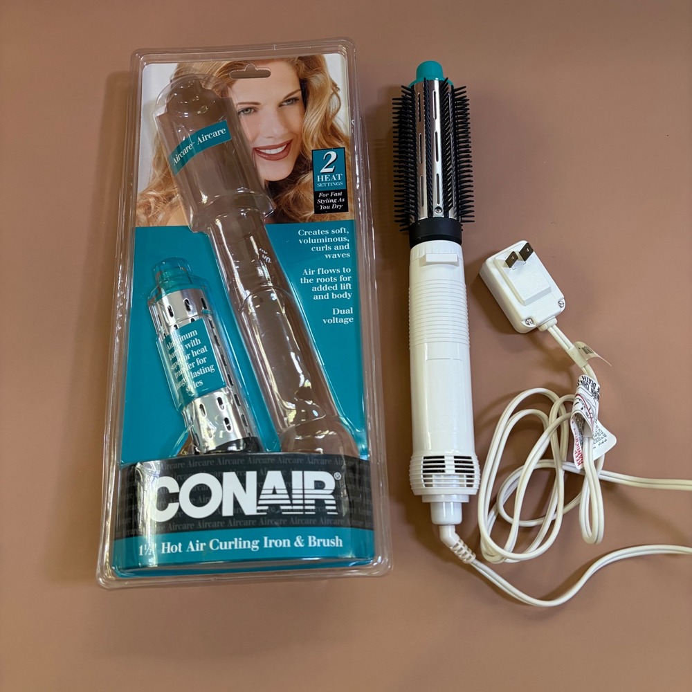 Conair Aircare 1.5" Hot Air Curling Iron & Brush Dual Voltage White CD160DVCS